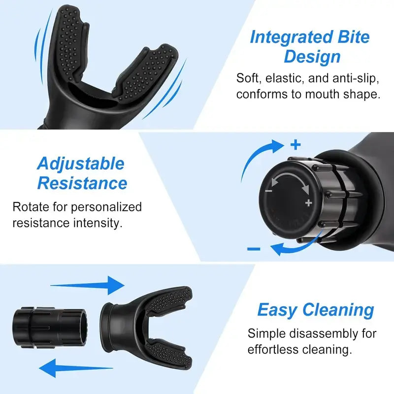 Portable Adjustable Resistance Breathing Trainer - Boost Lung Strength & Endurance, Lightweight & Easy to Clean