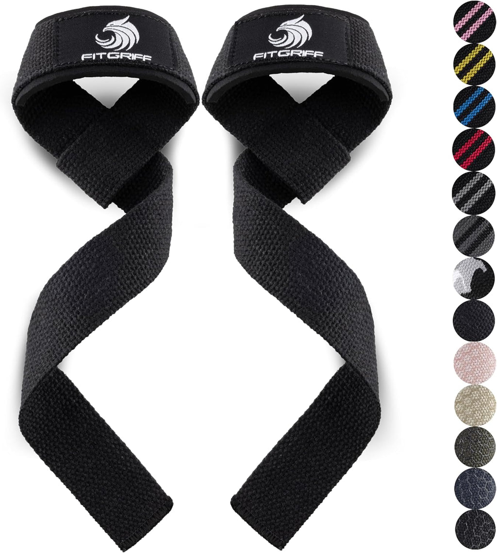 Fitgriff® Zughilfen (Gepolstert) Für Krafttraining, Bodybuilding, Fitness - Kreuzheben Gurte - Lifting Straps - Für Frauen Und Männer