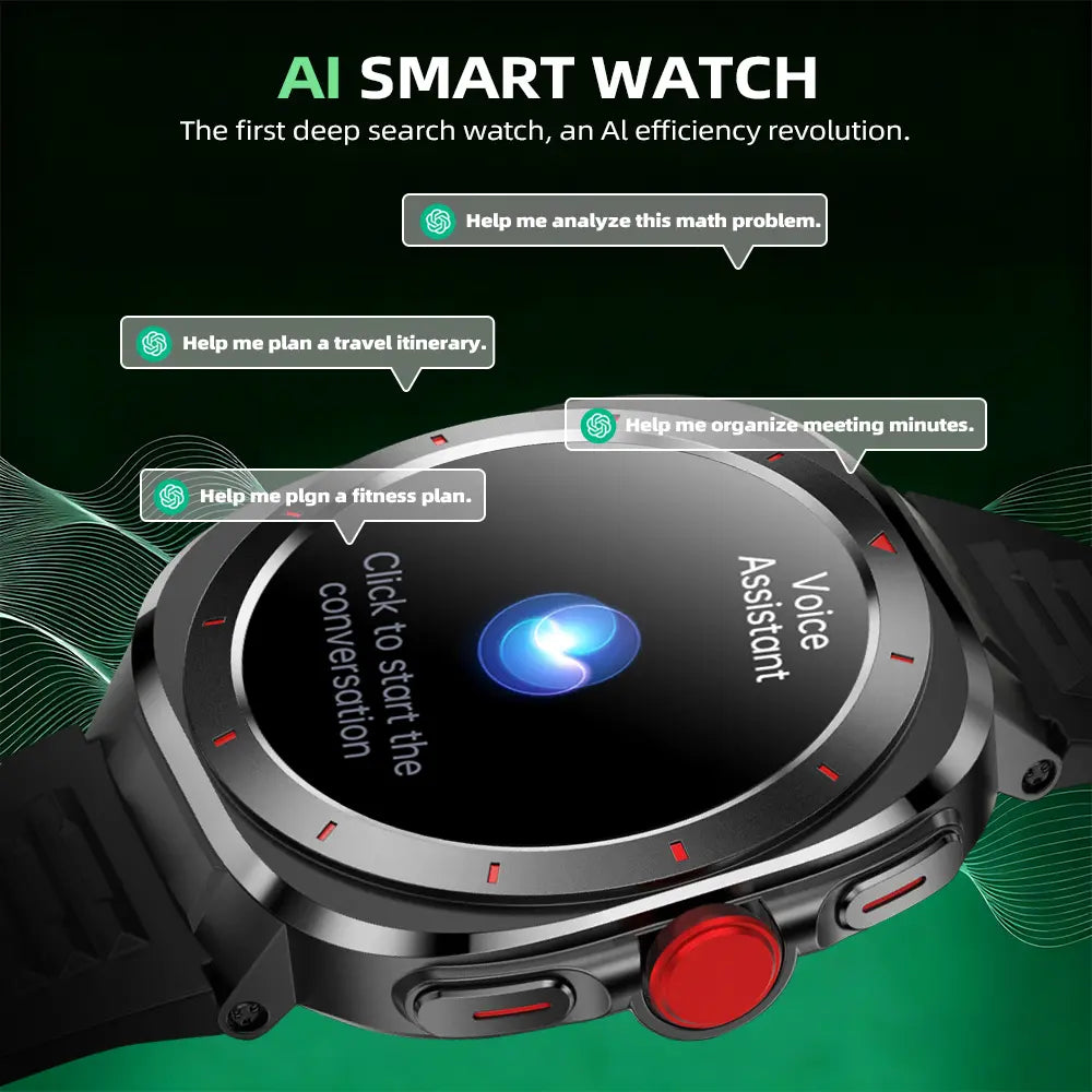 [2026 New Upgrade]Outdoor Compass Wearable Smart Watch | Bluetooth Call | 1.39" round Screen | Health & Fitness Tracker | IP68 Waterproof | Message Notifications| 100+ Sports Modes| for Android/Ios | Perfect Gift for Outdoor Enthusiasts/Boyfriend/Men